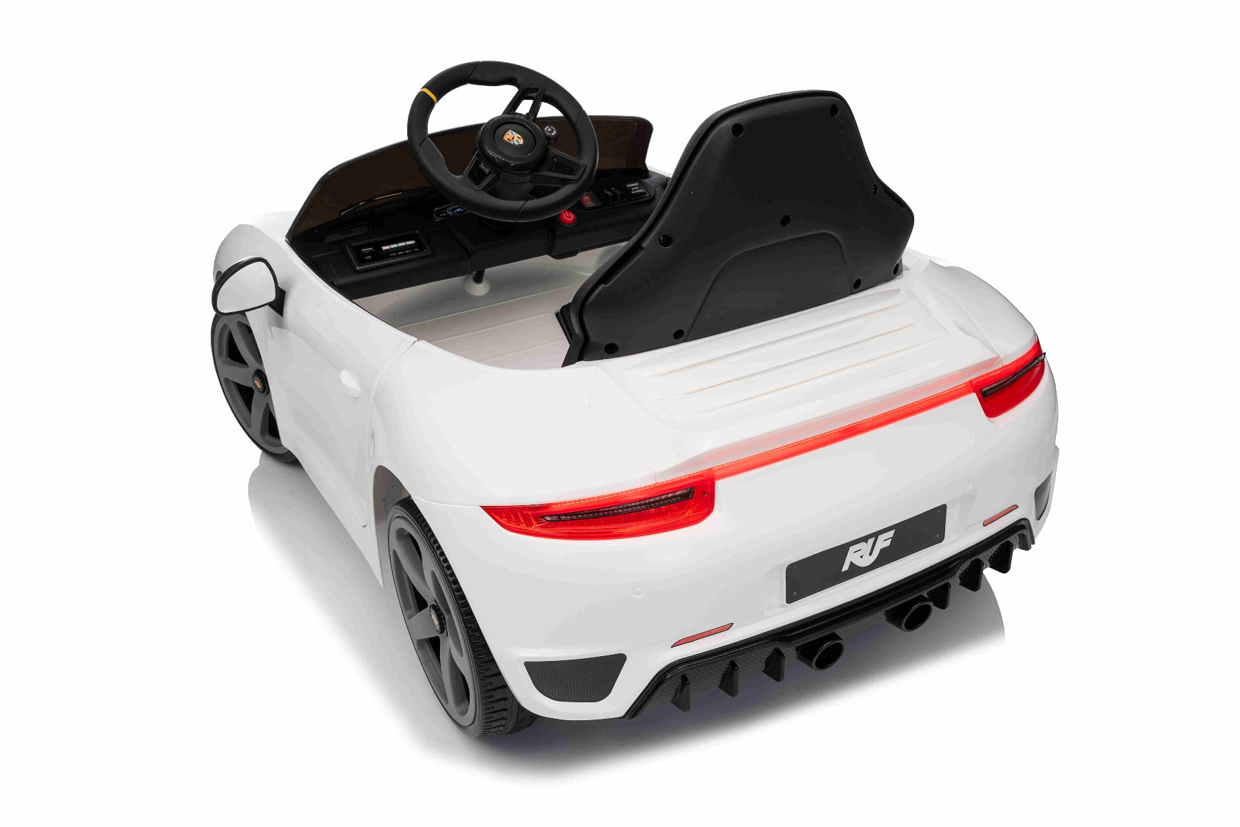 Mașină electrică copii RUF GT 12V, alb, Uși care se deschid, Telecomandă 2.4 GHz, Lumini LED față și spate, Intrare USB/Aux, Baterie litiu, Motor 2 X 35W, Licență ORIGINALĂ - imagine 22