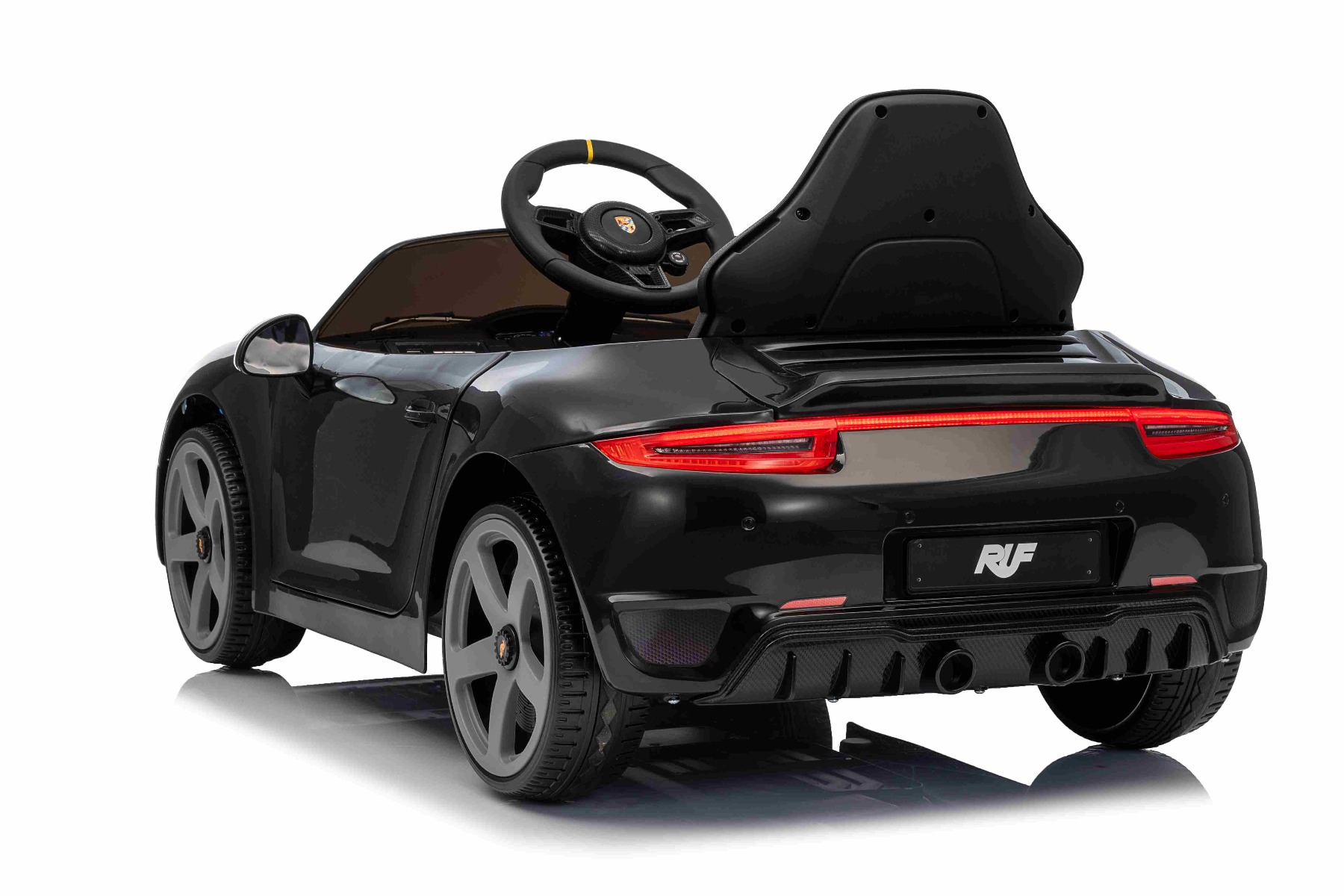 Mașină electrică copii RUF GT 12V, negru, Uși care se deschid, Telecomandă 2.4 GHz, Lumini LED față și spate, Intrare USB/Aux, Baterie litiu, Motor 2 X 35W, Licență ORIGINALĂ - imagine 4