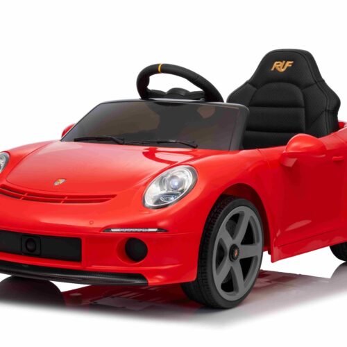 Mașină electrică copii RUF GT 12V, roșu, Uși care se deschid, Telecomandă 2.4 GHz, Lumini LED față și spate, Intrare USB/Aux, Baterie litiu, Motor 2 X 35W, Licență ORIGINALĂ