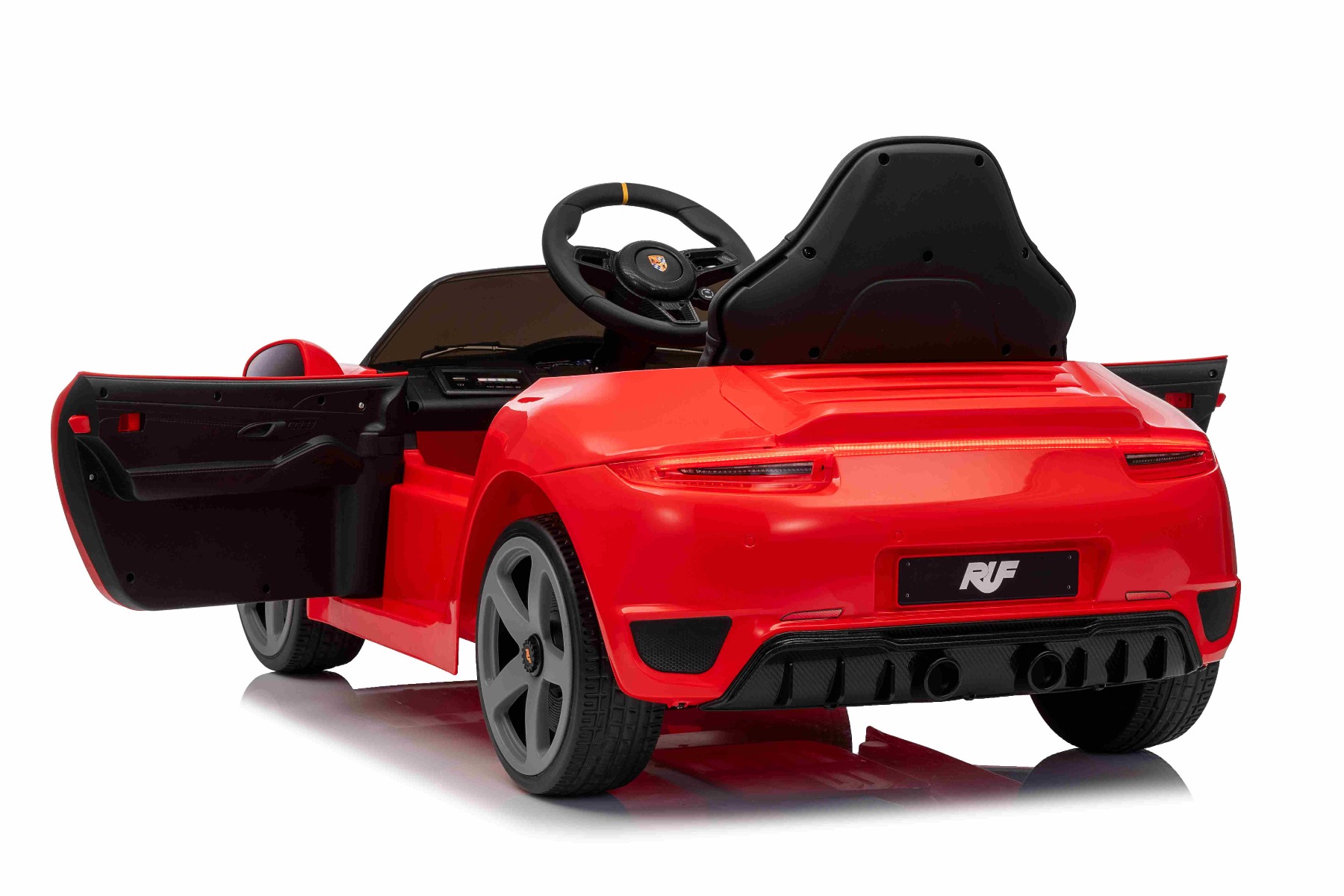 Mașină electrică copii RUF GT 12V, roșu, Uși care se deschid, Telecomandă 2.4 GHz, Lumini LED față și spate, Intrare USB/Aux, Baterie litiu, Motor 2 X 35W, Licență ORIGINALĂ - imagine 13