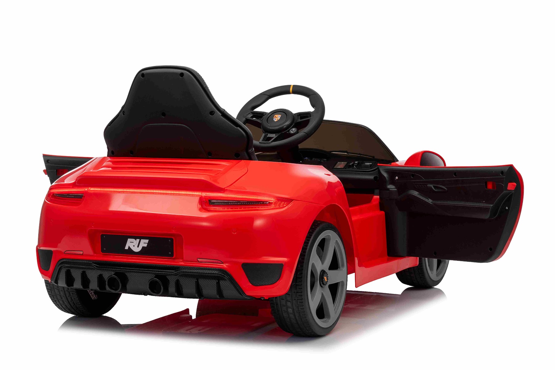 Mașină electrică copii RUF GT 12V, roșu, Uși care se deschid, Telecomandă 2.4 GHz, Lumini LED față și spate, Intrare USB/Aux, Baterie litiu, Motor 2 X 35W, Licență ORIGINALĂ - imagine 15