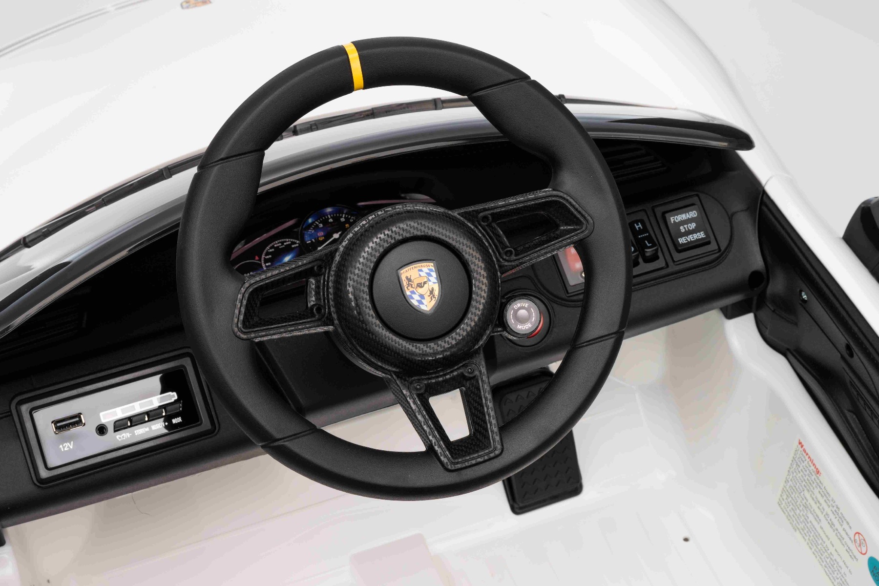 Mașină electrică copii RUF GT 12V, alb, Uși care se deschid, Telecomandă 2.4 GHz, Lumini LED față și spate, Intrare USB/Aux, Baterie litiu, Motor 2 X 35W, Licență ORIGINALĂ - imagine 30