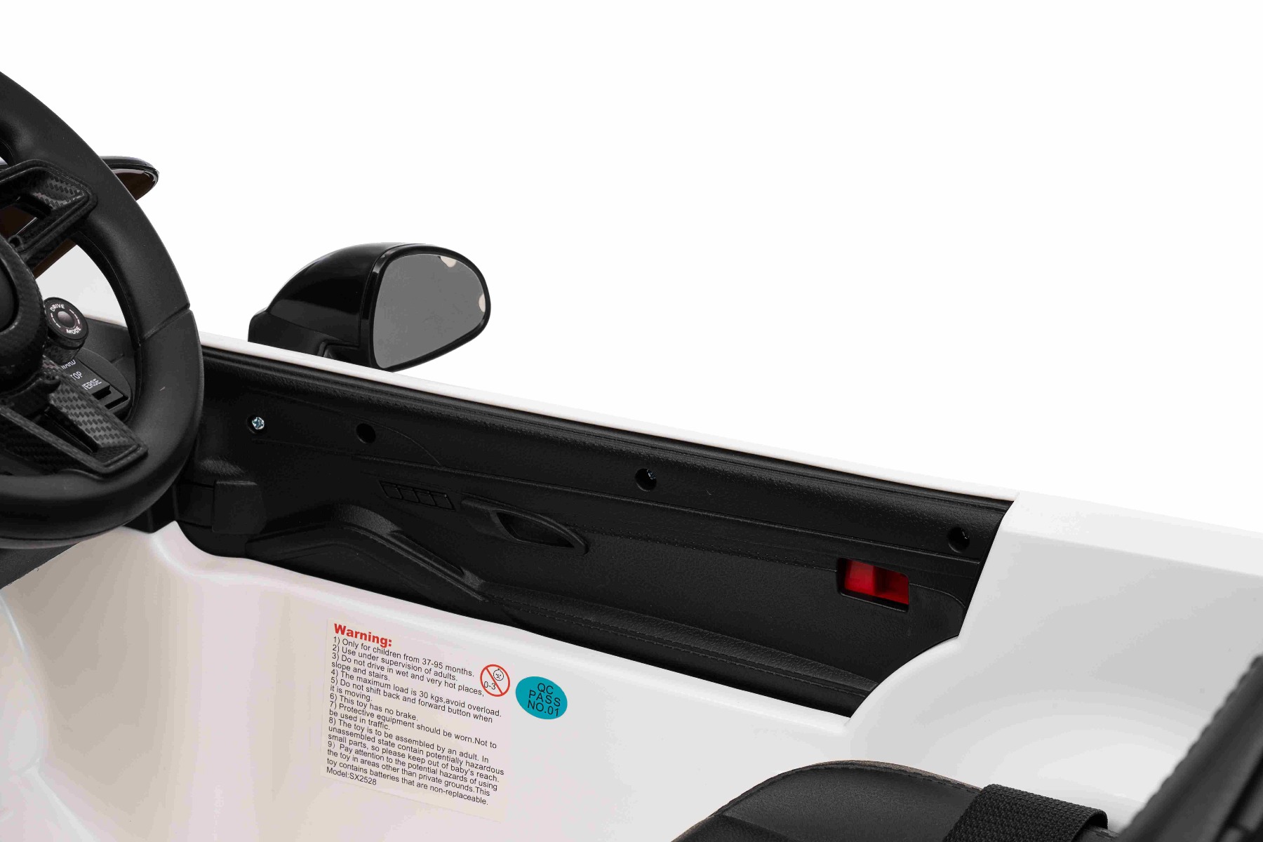 Mașină electrică copii RUF GT 12V, alb, Uși care se deschid, Telecomandă 2.4 GHz, Lumini LED față și spate, Intrare USB/Aux, Baterie litiu, Motor 2 X 35W, Licență ORIGINALĂ - imagine 36