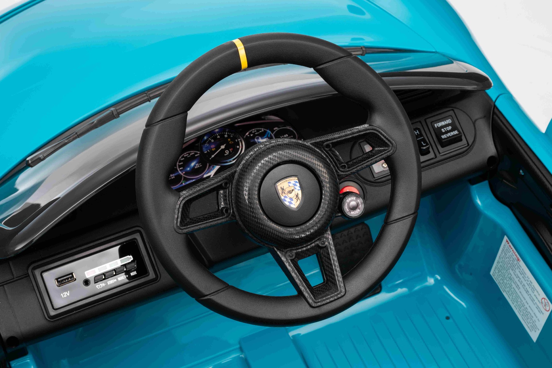 Mașină electrică copii RUF GT 12V, albastru, Uși care se deschid, Telecomandă 2.4 GHz, Lumini LED față și spate, Intrare USB/Aux, Baterie litiu, Motor 2 X 35W, Licență ORIGINALĂ - imagine 30