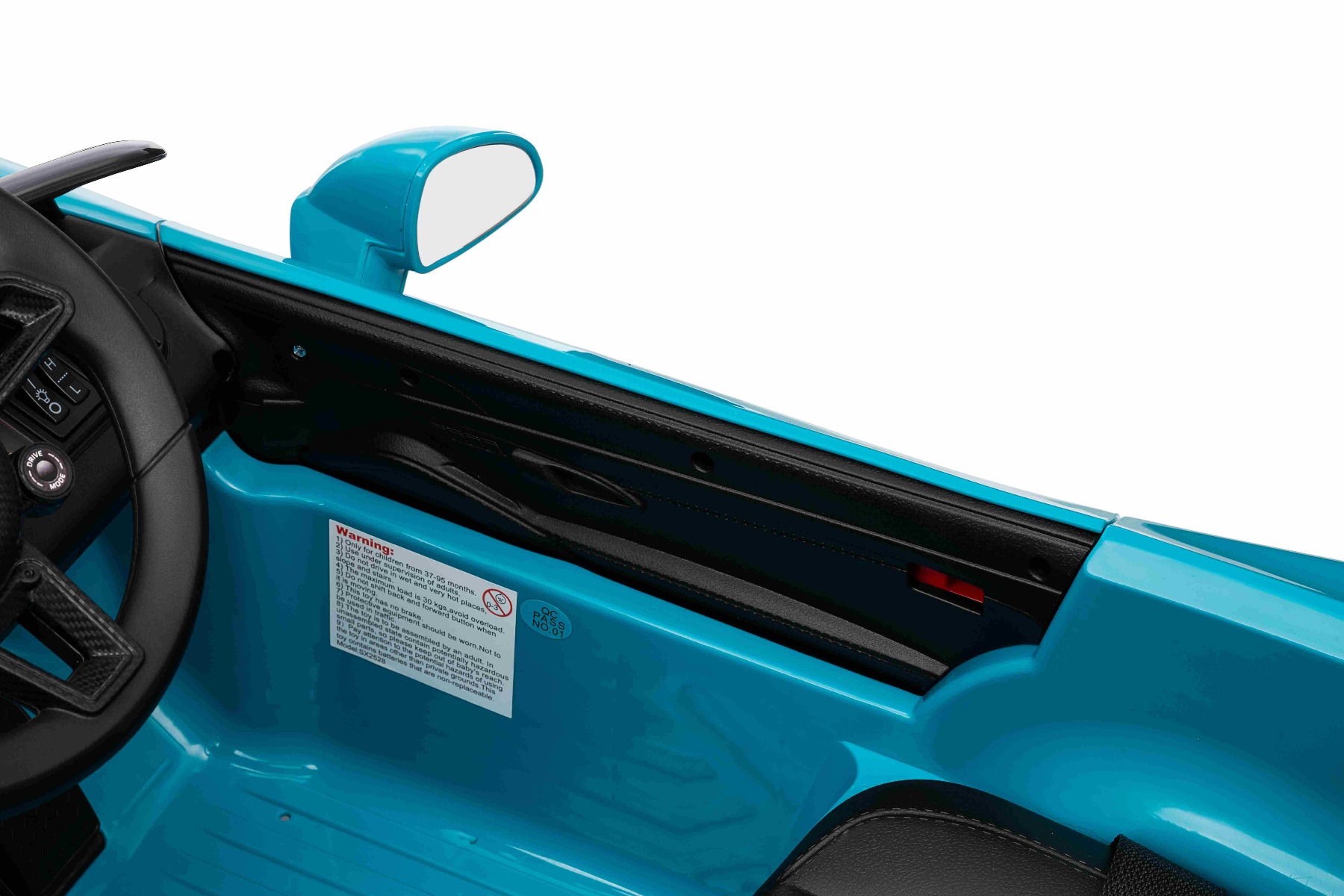 Mașină electrică copii RUF GT 12V, albastru, Uși care se deschid, Telecomandă 2.4 GHz, Lumini LED față și spate, Intrare USB/Aux, Baterie litiu, Motor 2 X 35W, Licență ORIGINALĂ - imagine 34