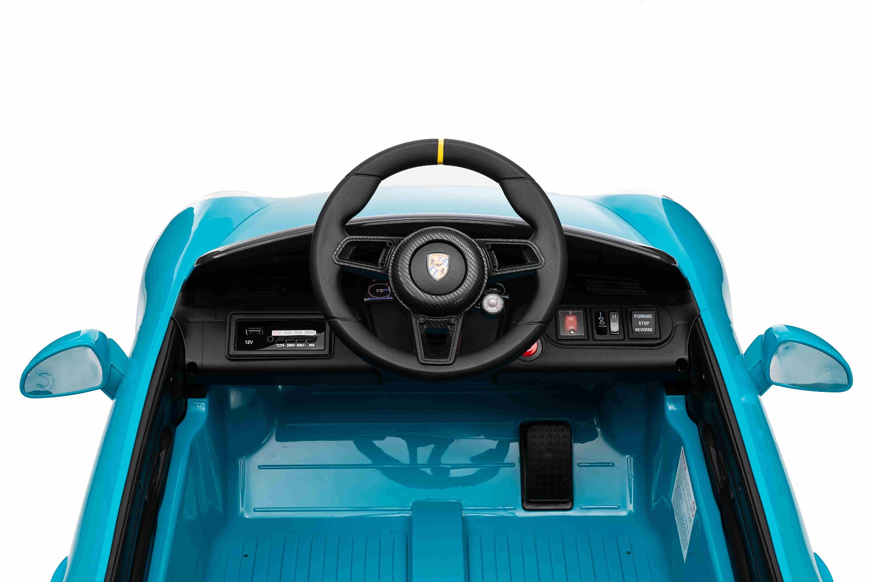 Mașină electrică copii RUF GT 12V, albastru, Uși care se deschid, Telecomandă 2.4 GHz, Lumini LED față și spate, Intrare USB/Aux, Baterie litiu, Motor 2 X 35W, Licență ORIGINALĂ - imagine 44