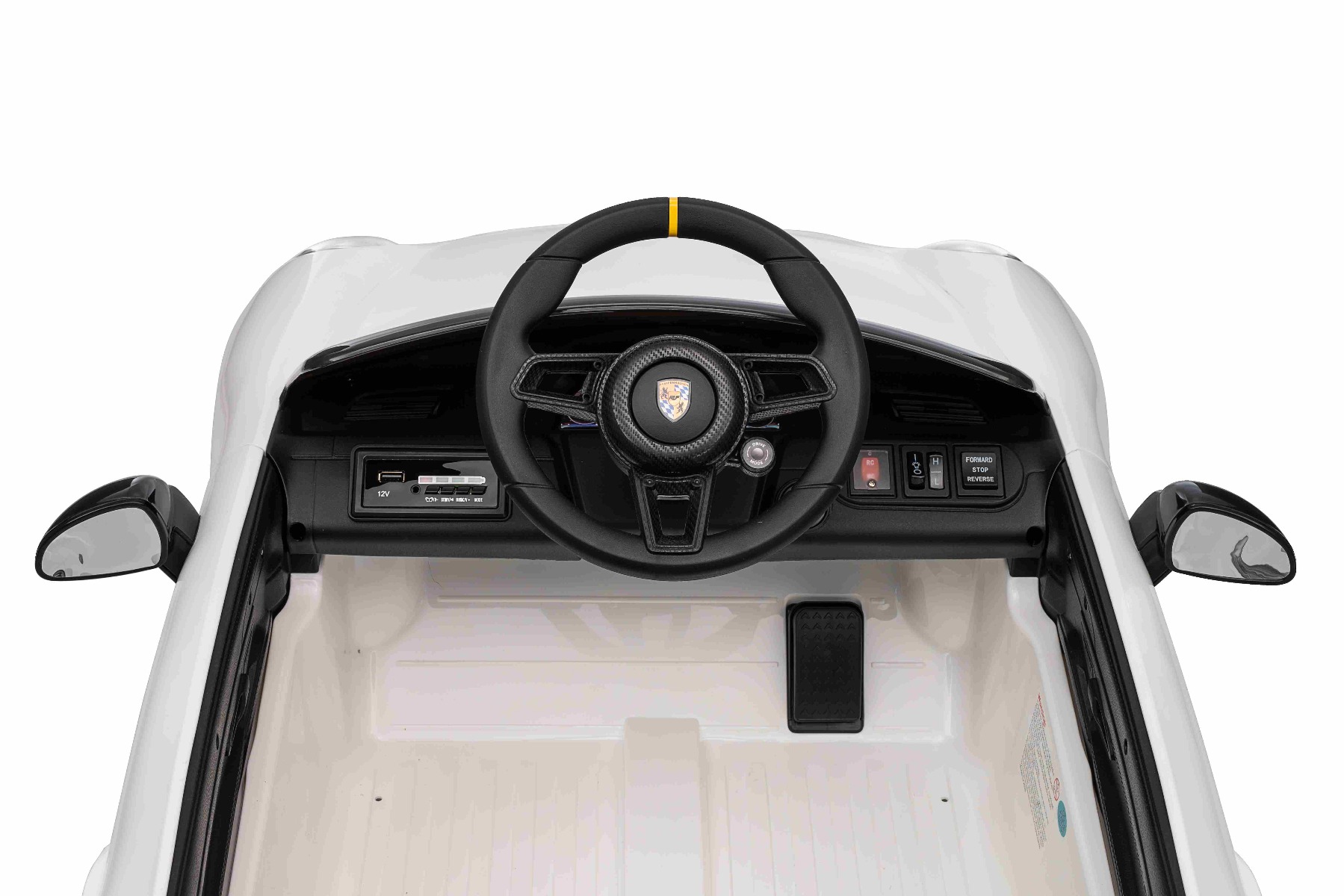 Mașină electrică copii RUF GT 12V, alb, Uși care se deschid, Telecomandă 2.4 GHz, Lumini LED față și spate, Intrare USB/Aux, Baterie litiu, Motor 2 X 35W, Licență ORIGINALĂ - imagine 52