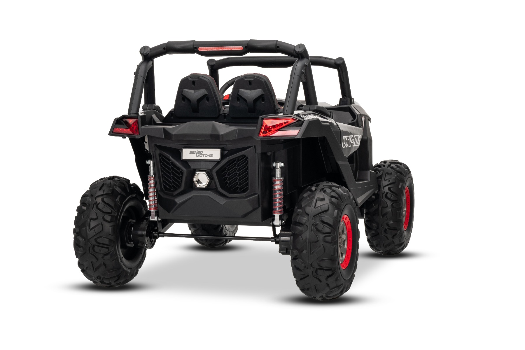 Mașinuță electrică de jucărie NEW RSX 24V, negru, tracțiune 4x4, baterie litiu, roți EVA, suspensii, scaun din piele artificială cu două locuri, telecomandă, player MP3 cu intrare USB/AUX - imagine 20