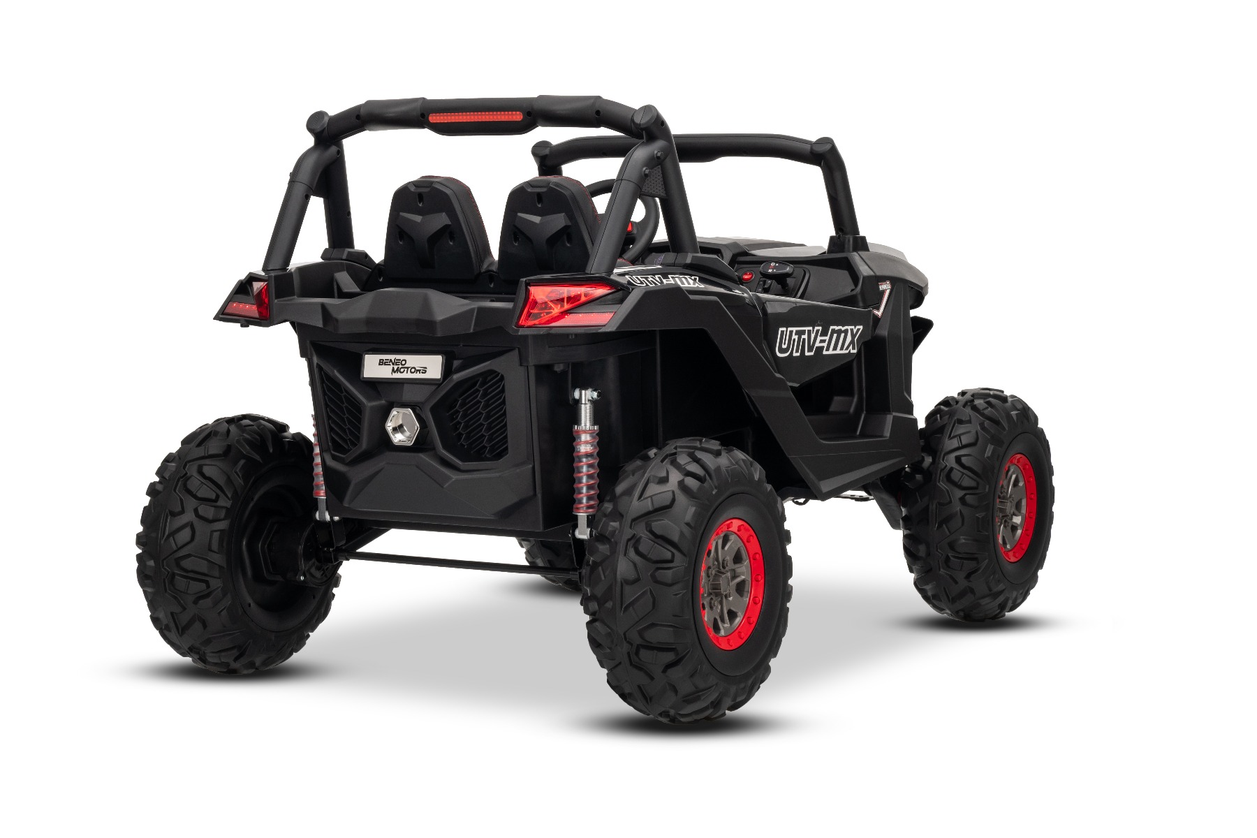 Mașinuță electrică de jucărie NEW RSX 24V, negru, tracțiune 4x4, baterie litiu, roți EVA, suspensii, scaun din piele artificială cu două locuri, telecomandă, player MP3 cu intrare USB/AUX - imagine 21