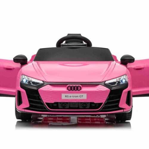 Maşinuţa electrica copii Audi RS E-tron GT 12V, roz, scaun lat, telecomandă 2.4 GHz, intrare USB / AUX, Bluetooth, suspensie, baterie litiu, lumini LED, motor 2 x 25W, licență ORIGINALĂ