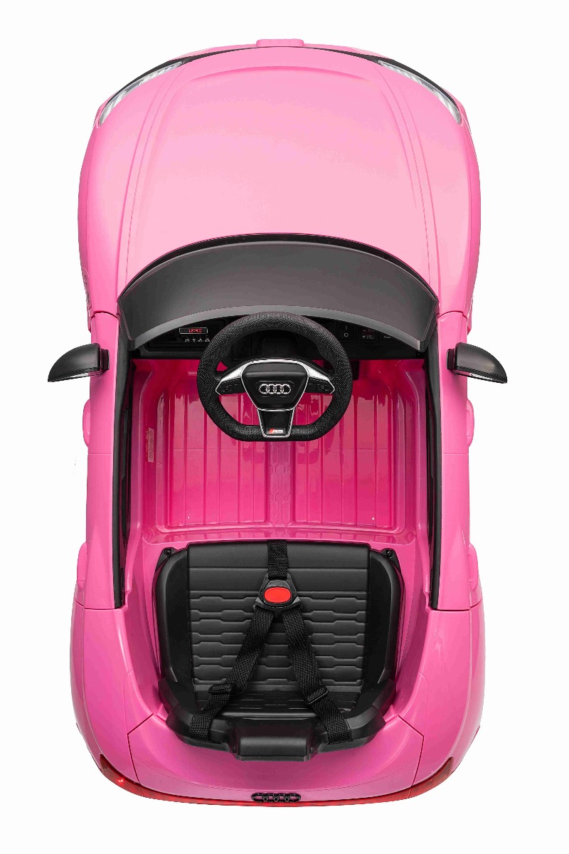 Maşinuţa electrica copii Audi RS E-tron GT 12V, roz, scaun lat, telecomandă 2.4 GHz, intrare USB / AUX, Bluetooth, suspensie, baterie litiu, lumini LED, motor 2 x 25W, licență ORIGINALĂ - imagine 23