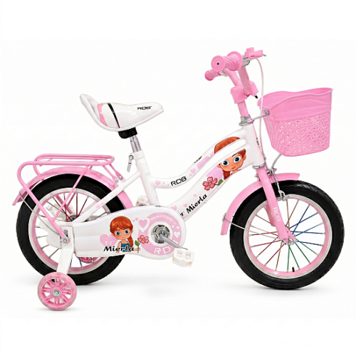 Bicicleta copii pentru fete RDB Mierla, 14 inch, roz