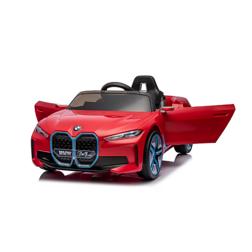 Masinuta electrica pentru copii BMW I4 cu doua usi, 12V-7Ah, LED, MP3, USB, Radio, Polipropilena, otel si scaun din piele ecologica