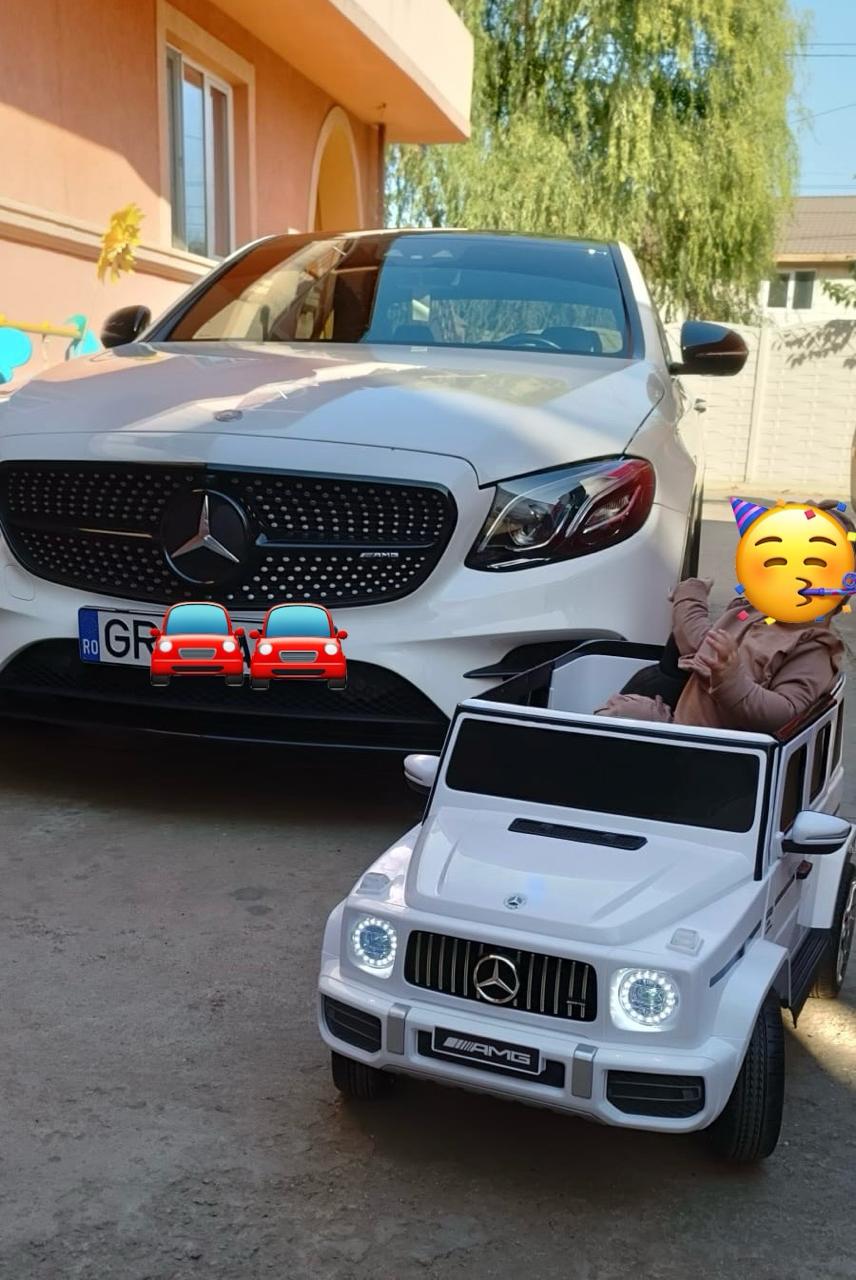 Masinuta electrica pentru copii Mercedes Benz AMG G63 12V 60W Lux (s306) Alb - imagine 10