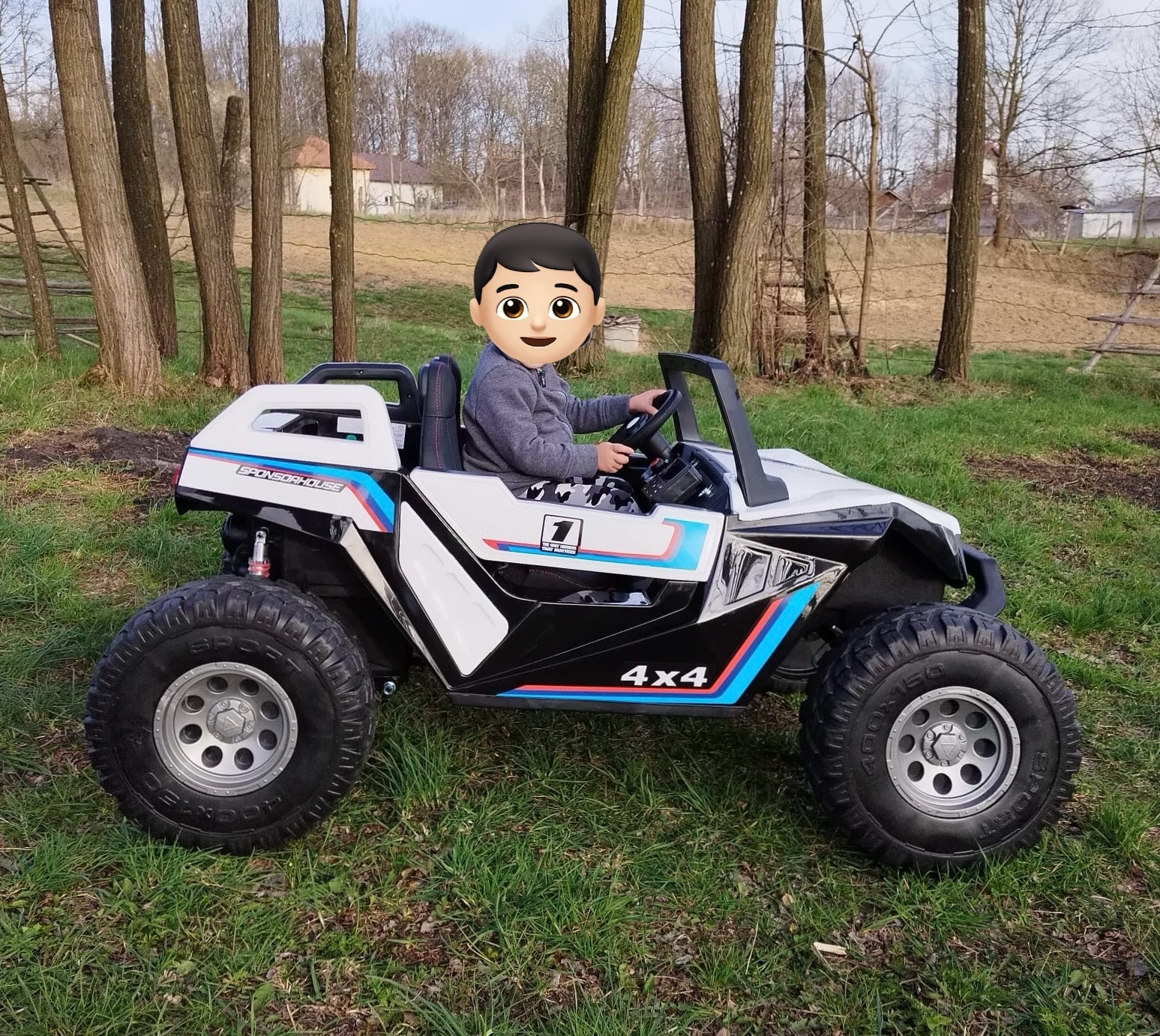 UTV electric pentru 2 copii Buggy XXL FAST EDITION cu viteza maxima 15km/h 500W 24V 4x4 (sx1928-fast) Alb - imagine 6