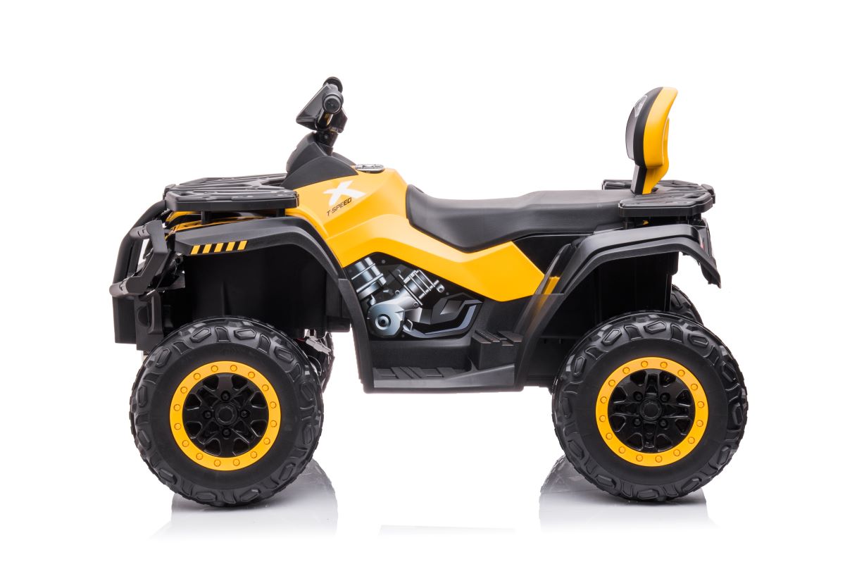 ATV electric pentru copii cu 2 locuri XT-SPEED FAST EDITION 320W 24V 4x4 cu viteza maxima 9km/h si cu cupa detasabila (s615) Galben - imagine 4