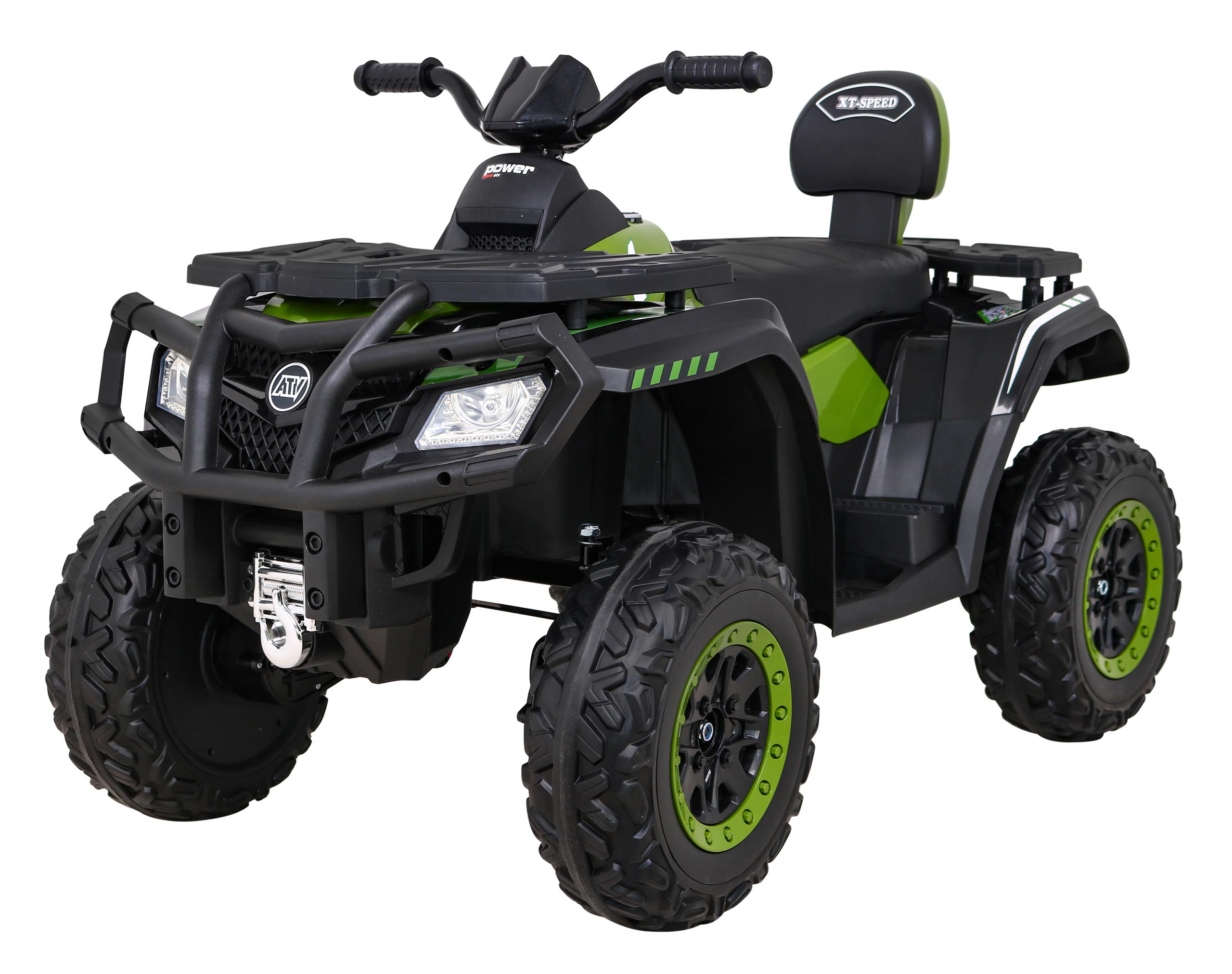 ATV electric pentru copii cu 2 locuri XT-SPEED FAST EDITION 320W 24V 4x4, cu cupa detasabila (S615) Verde - imagine 3