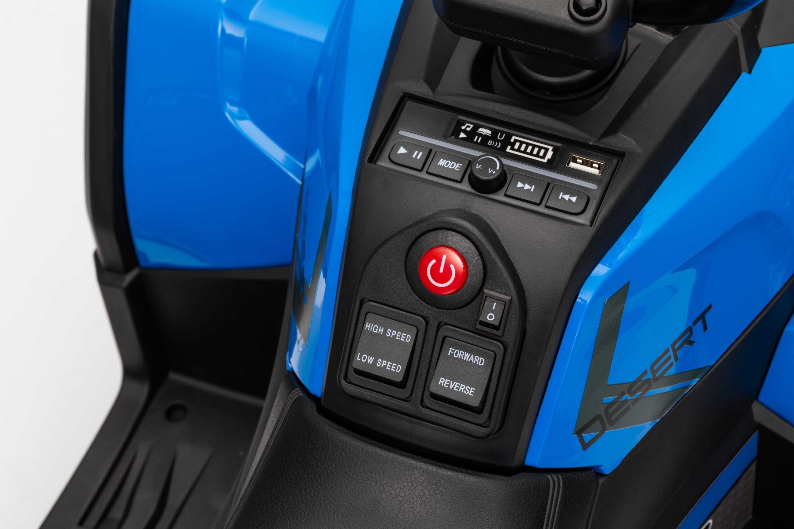 ATV electric pentru copii Mini Desert 12V 4x4 Albastru, telecomanda parentala, Bluetooth - imagine 8