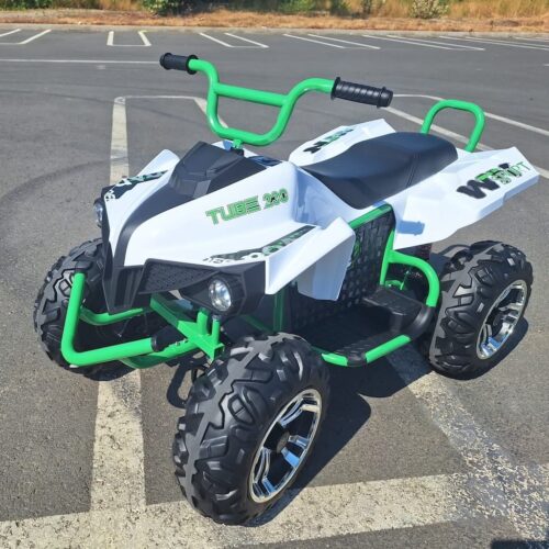 ATV electric pentru copii cu 2 locuri TURBO FAST EDITION 360W 4×4 (S621) Alb