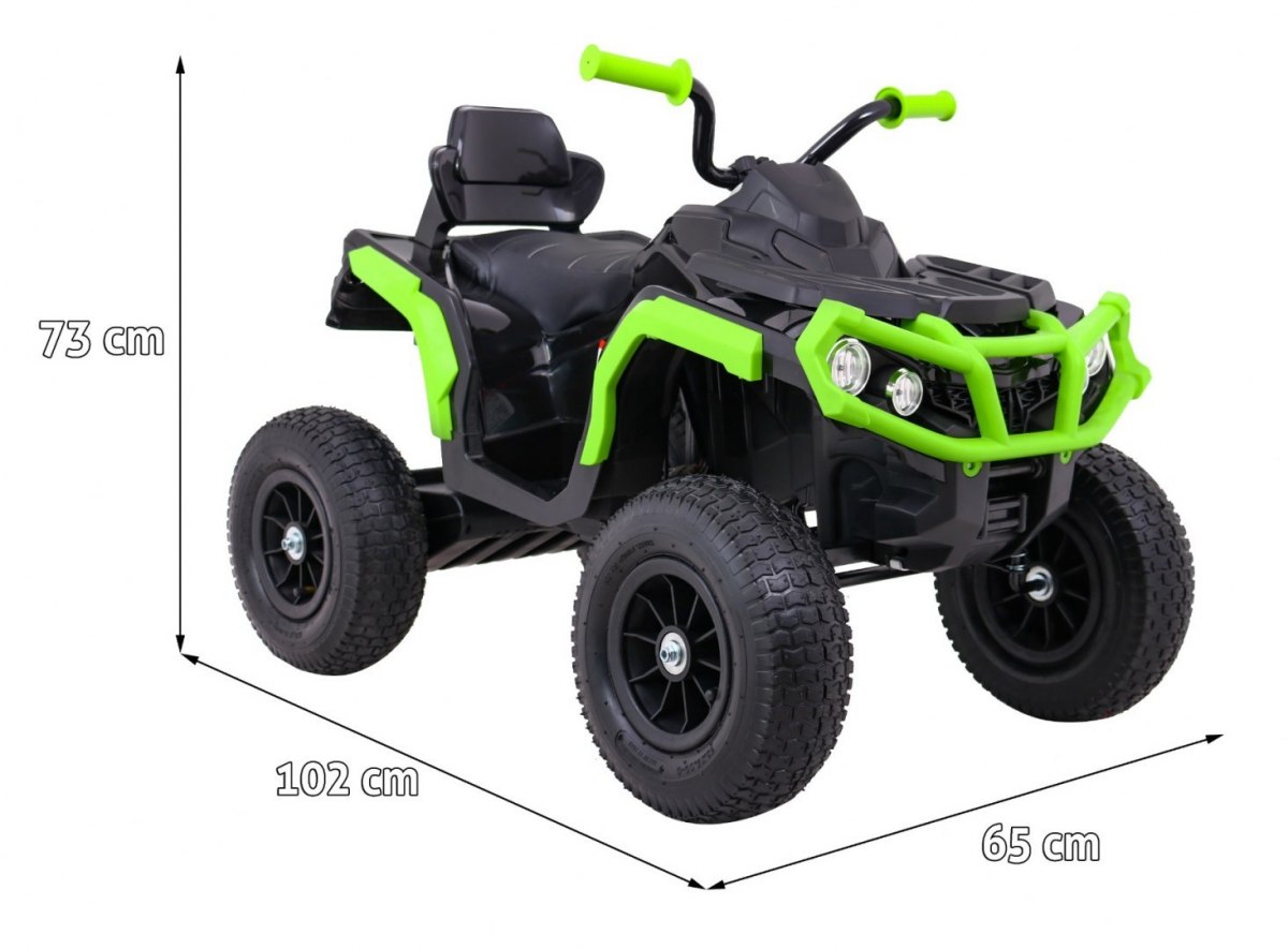 ATV ELECTRIC PENTRU COPII (0906 AIR) cu roti gonflabile Negru/Verde - imagine 2