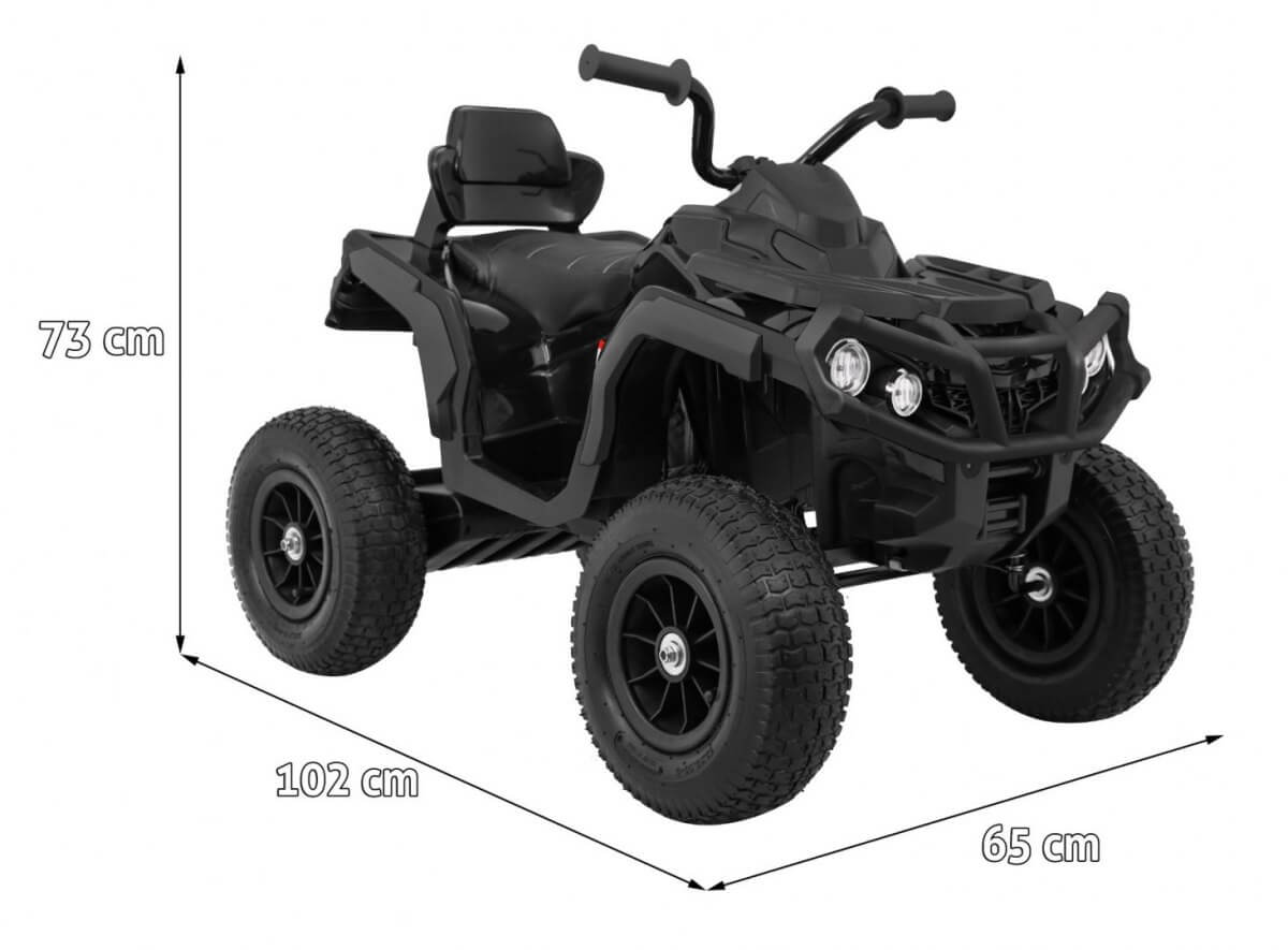 ATV ELECTRIC PENTRU COPII (0906 AIR) cu roti gonflabile Negru - imagine 2