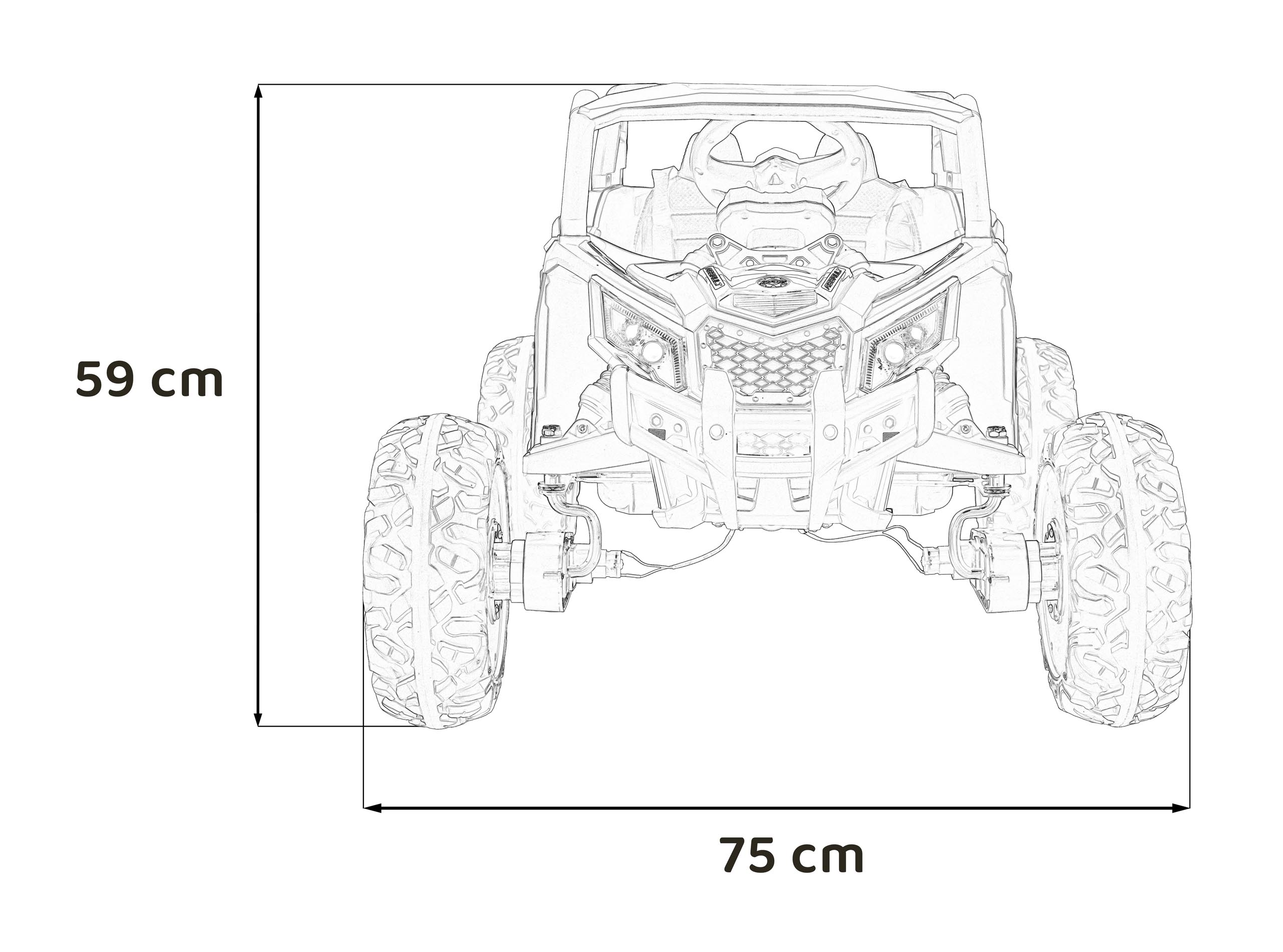 UTV electric pentru copii DEFEND 4x4 (105) Negru - imagine 9
