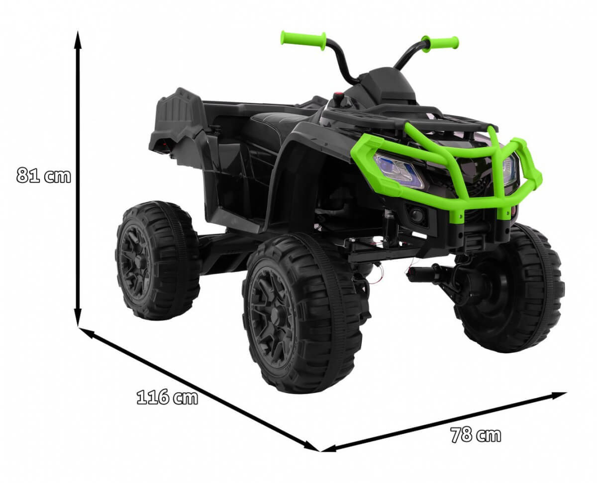 ATV electric pentru copii QUAD XL 4x4 12 volti (0909) Negru/Verde - imagine 2