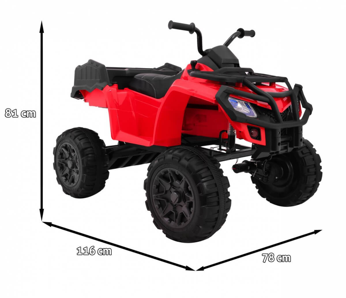 ATV electric pentru copii QUAD XL cu Telecomanda 4x4 12 volti (0909) Rosu - imagine 2