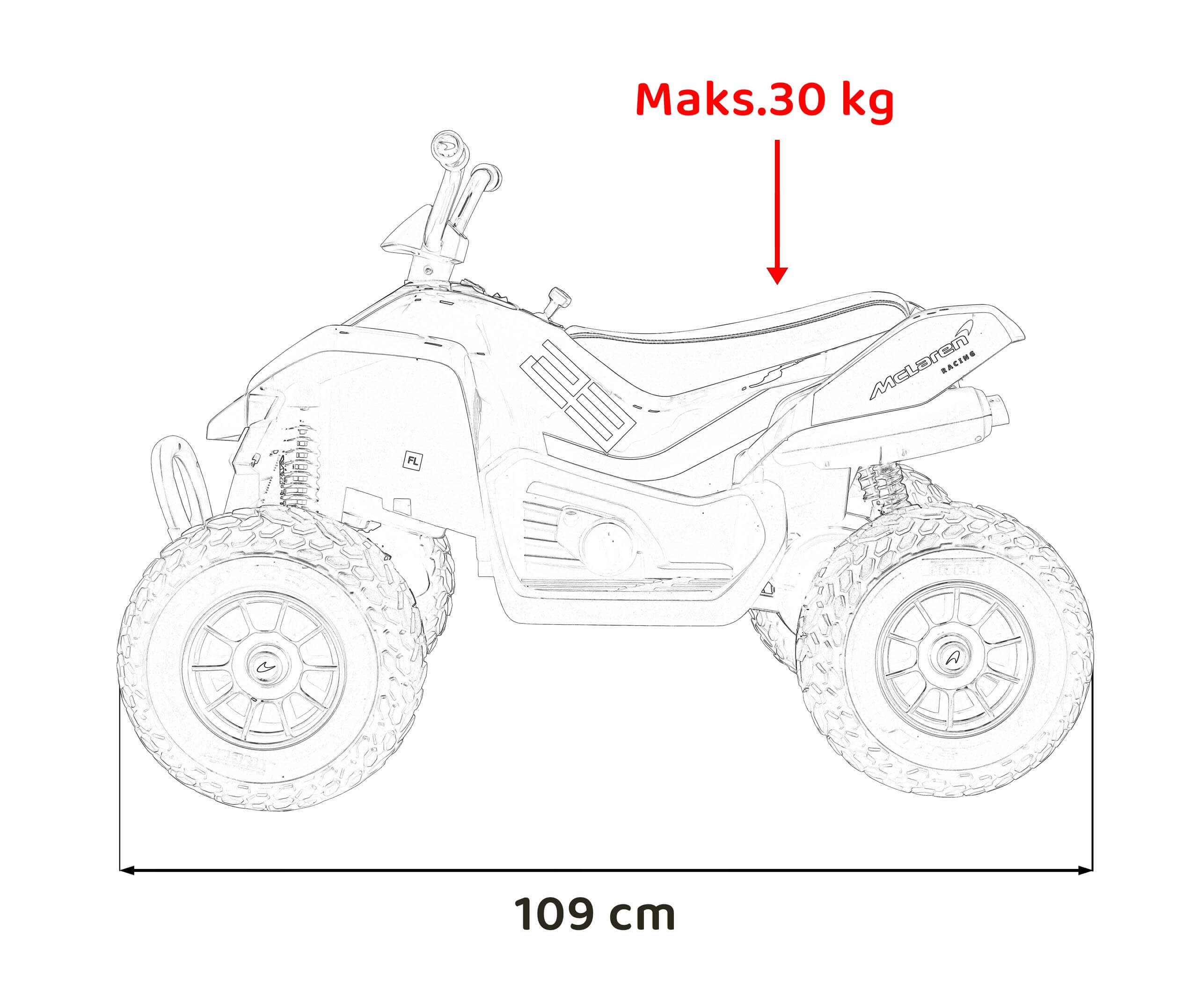 ATV electric pentru copii QUAD McLaren Racing MCL 35 (212) Gri - imagine 5