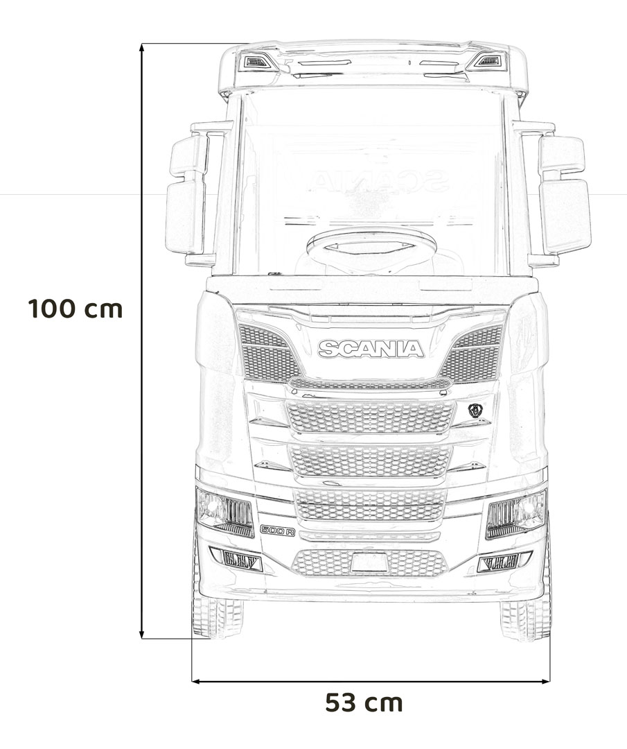 Camion electric pentru copii 1-5 ani Scania R-SERIA 4x4 140W (HL698) Alb - imagine 10