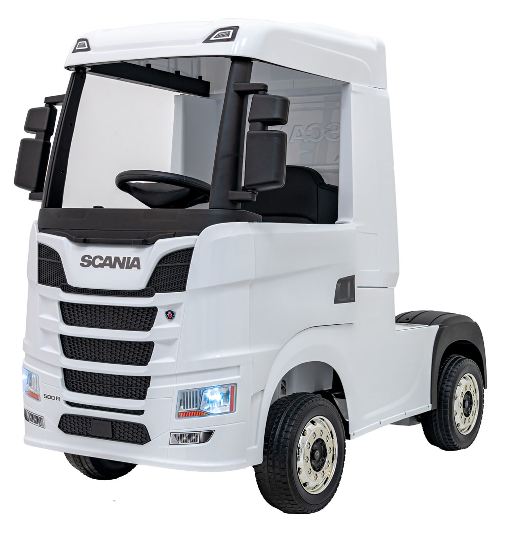 Camion electric pentru copii 1-5 ani Scania R-SERIA 4x4 140W (HL698) Alb