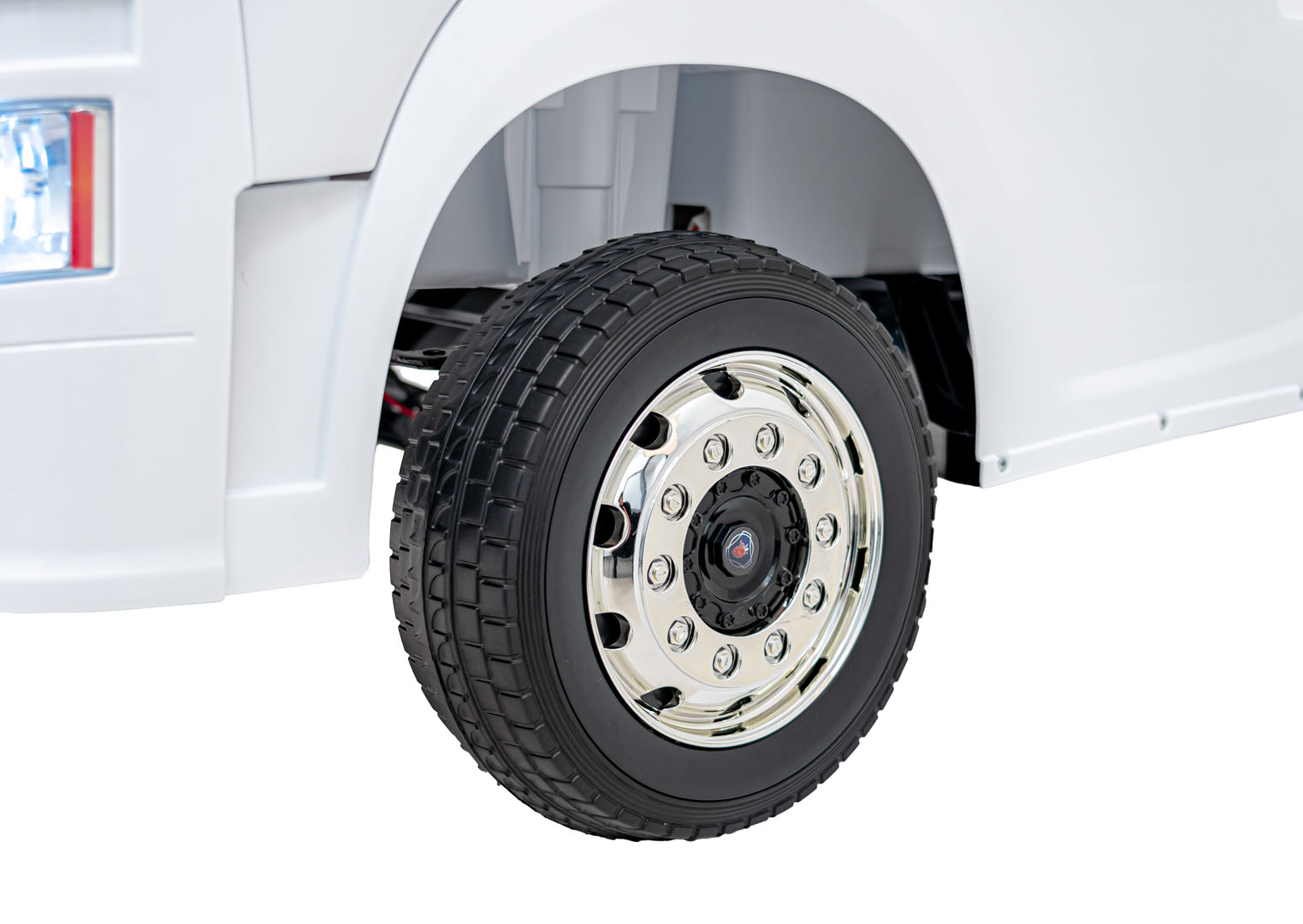 Camion electric pentru copii 1-5 ani Scania R-SERIA 4x4 140W (HL698) Alb - imagine 8