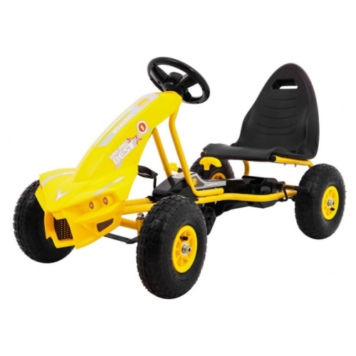 Kart cu pedale pentru copii Champion (A18) roti gonflabile Galben
