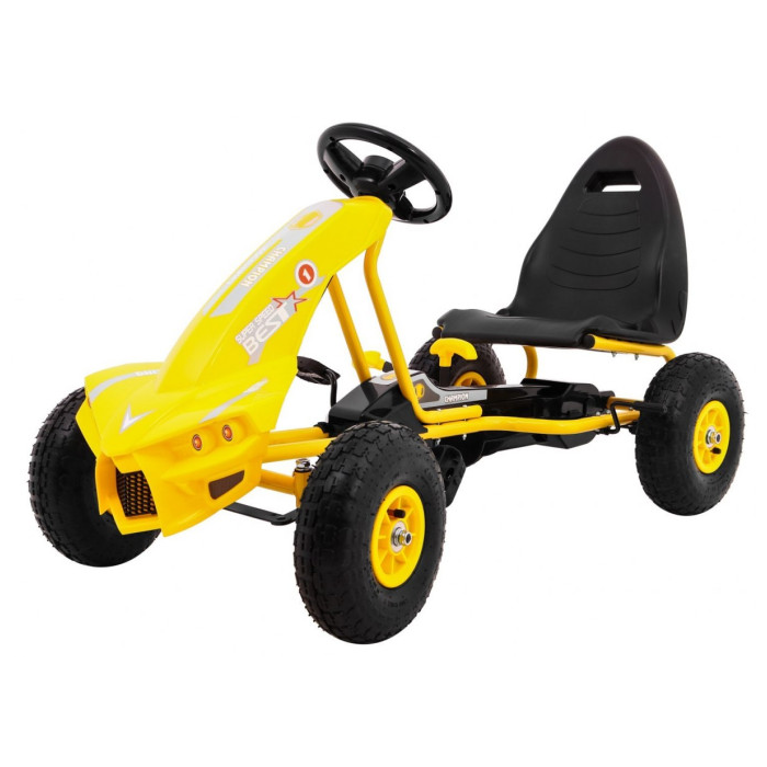 Kart cu pedale pentru copii Champion (A18) roti gonflabile Galben