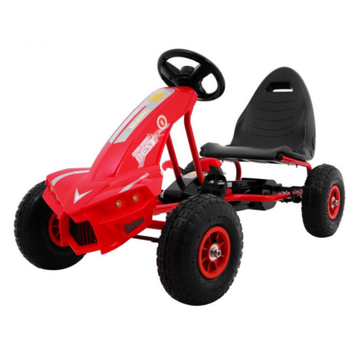 Kart cu pedale pentru copii Champion (A18) roti gonflabile, Rosu