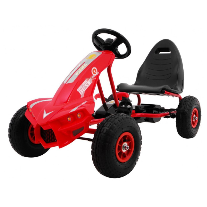 Kart cu pedale pentru copii Champion (A18) roti gonflabile, Rosu