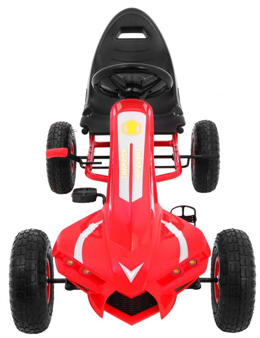 Kart cu pedale pentru copii Champion (A18) roti gonflabile, Rosu - imagine 5