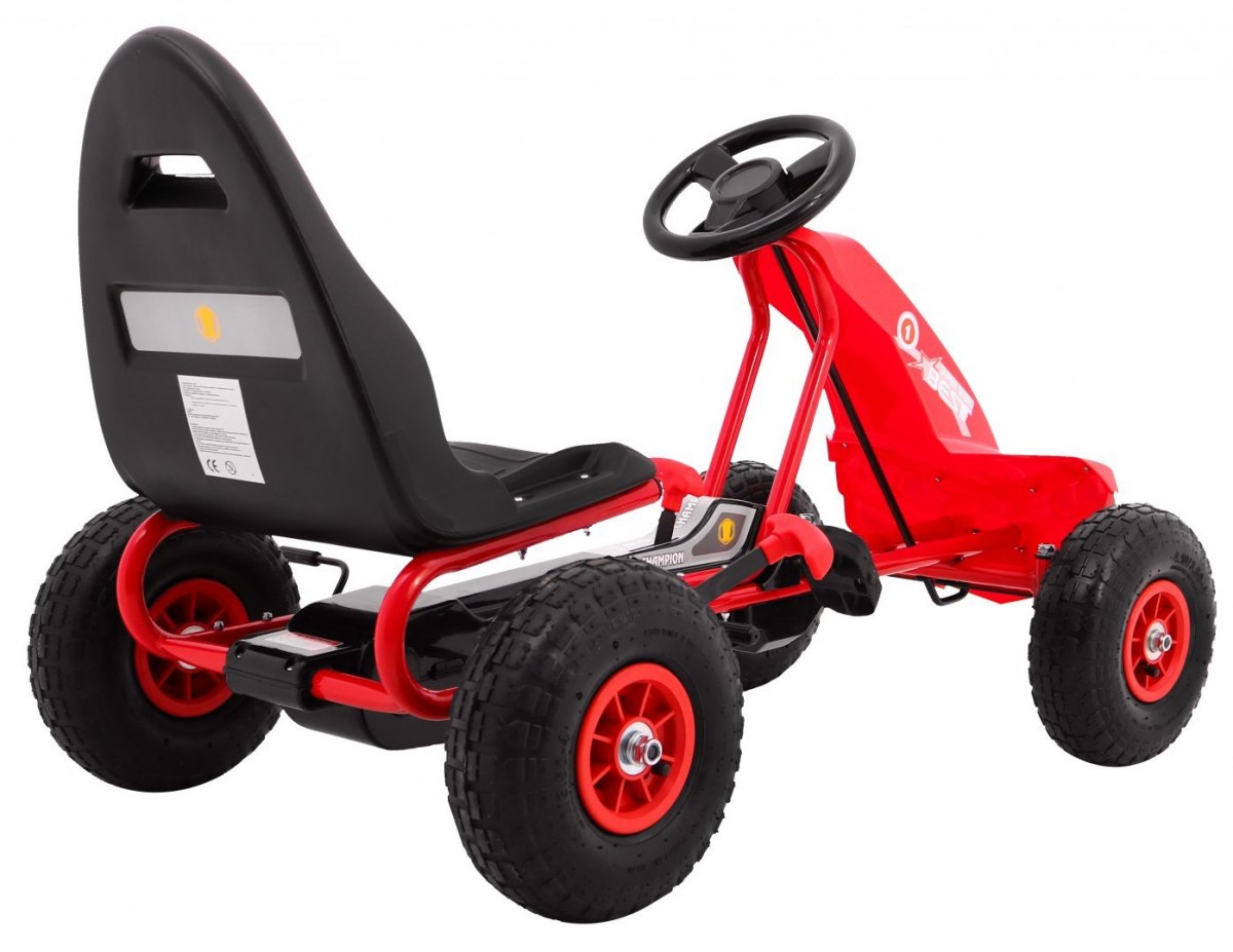 Kart cu pedale pentru copii Champion (A18) roti gonflabile, Rosu - imagine 8