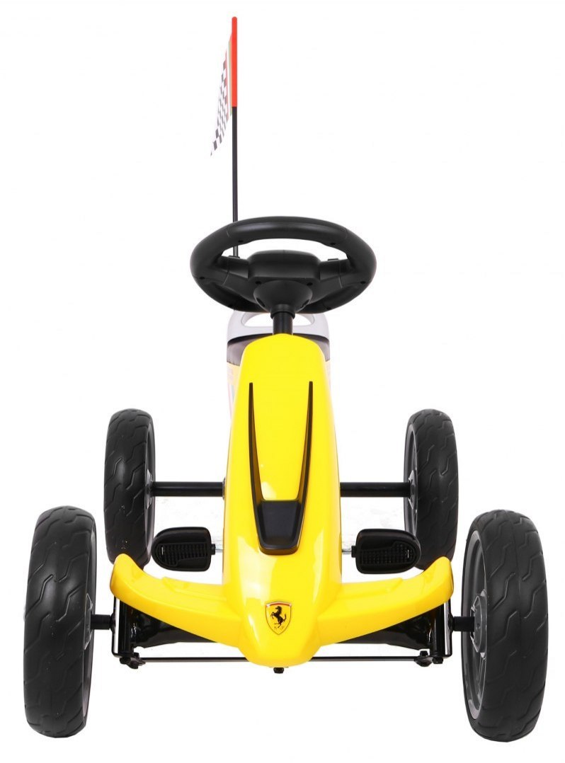 KART CU PEDALE PENTRU COPII FERRARI, Galben - imagine 4