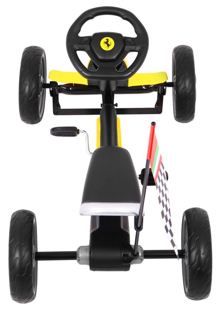KART CU PEDALE PENTRU COPII FERRARI, Galben - imagine 8