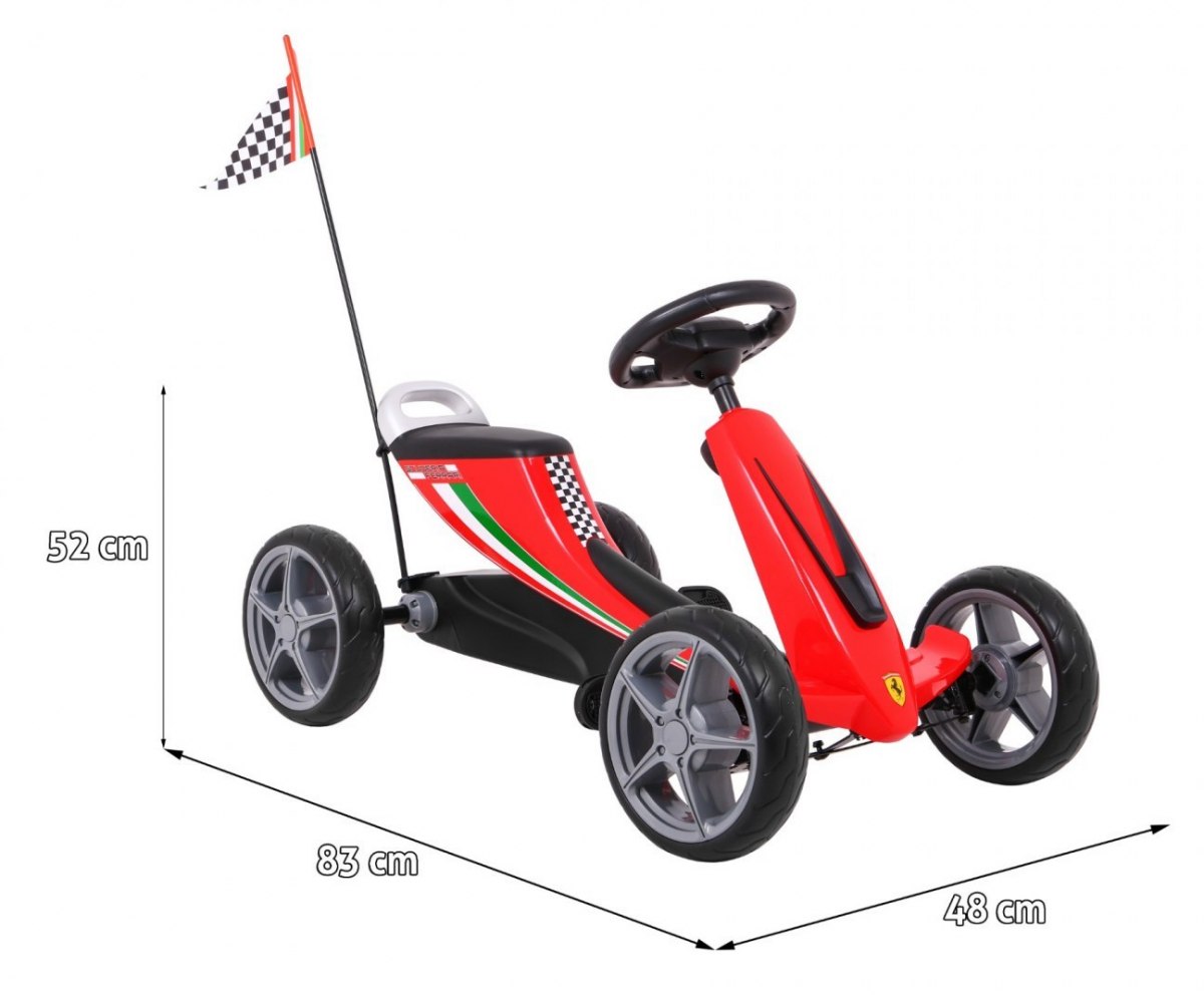 KART CU PEDALE PENTRU COPII FERRARI, Rosu - imagine 2