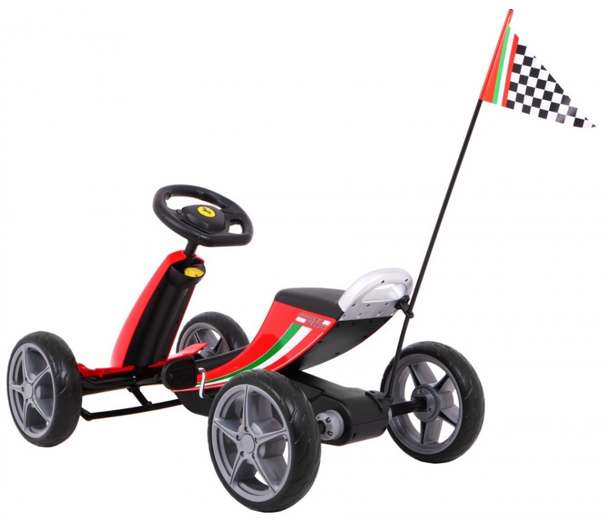 KART CU PEDALE PENTRU COPII FERRARI, Rosu - imagine 9
