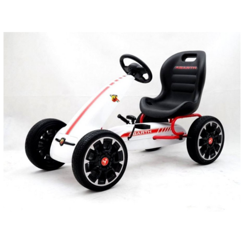 Kart cu pedale pentru copii FIAT500 ABARTH (9388) Alb