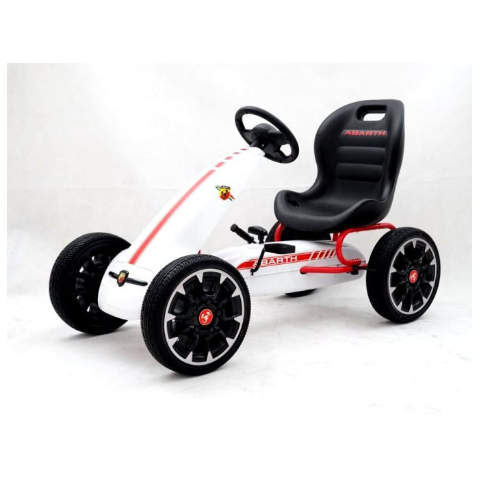 Kart cu pedale pentru copii FIAT500 ABARTH (9388) Alb