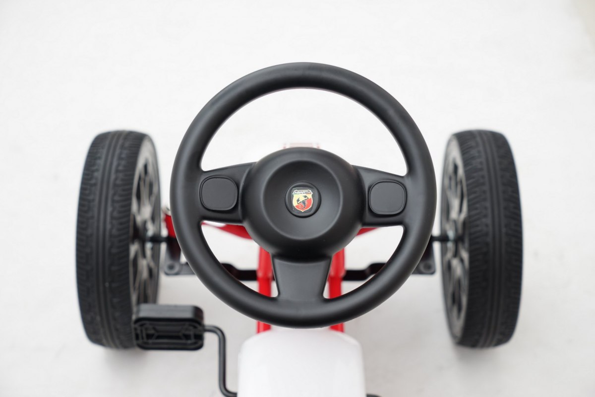 Kart cu pedale pentru copii FIAT500 ABARTH (9388) Alb - imagine 9