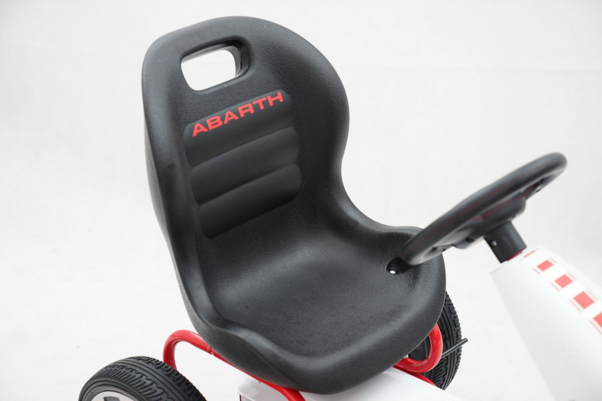Kart cu pedale pentru copii FIAT500 ABARTH (9388) Alb - imagine 8