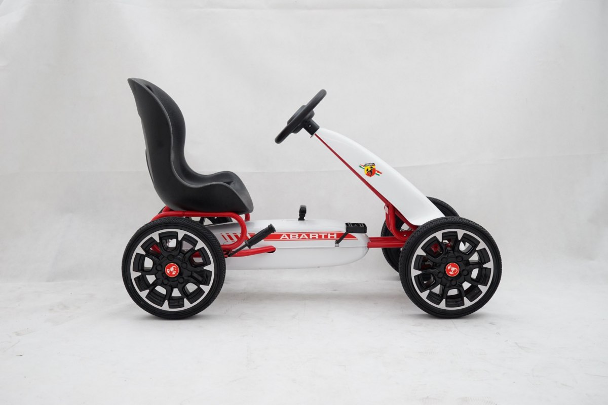 Kart cu pedale pentru copii FIAT500 ABARTH (9388) Alb - imagine 5