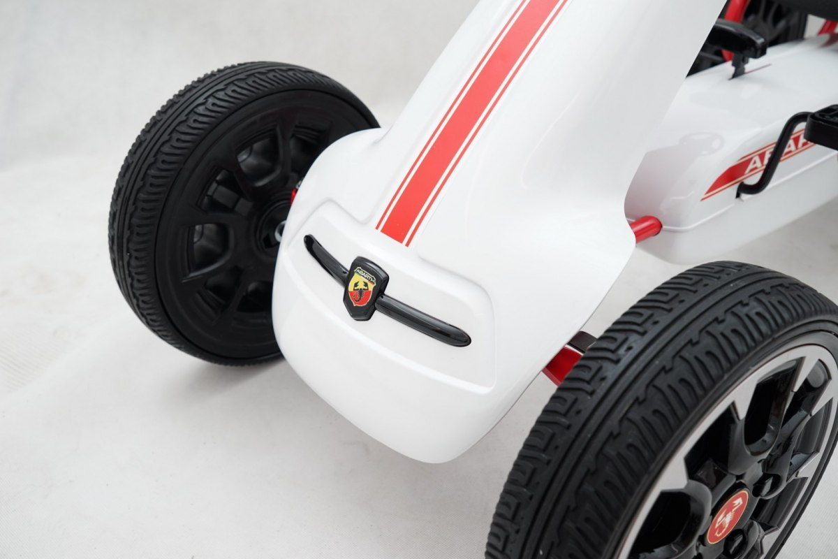 Kart cu pedale pentru copii FIAT500 ABARTH (9388) Alb - imagine 12