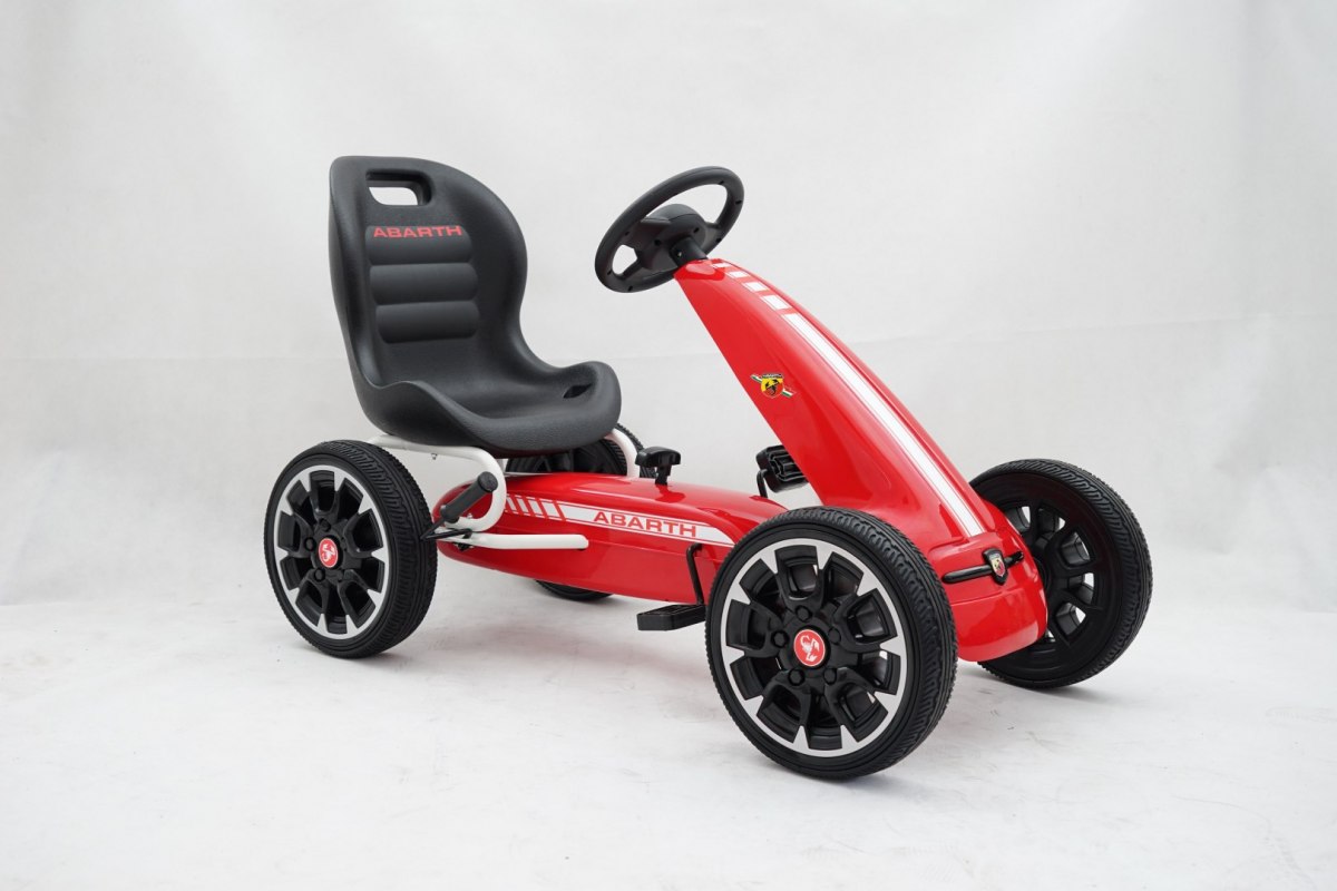 Kart cu pedale pentru copii FIAT500 ABARTH (9388) Rosu - imagine 3