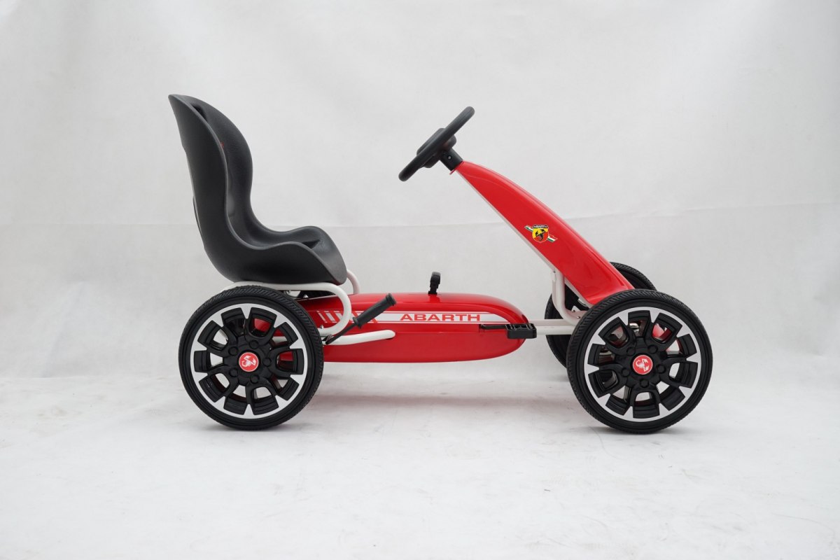 Kart cu pedale pentru copii FIAT500 ABARTH (9388) Rosu - imagine 4